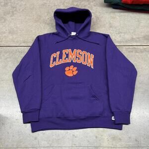vintage clemson university tigers russell athletics purple collegiate hoodie
